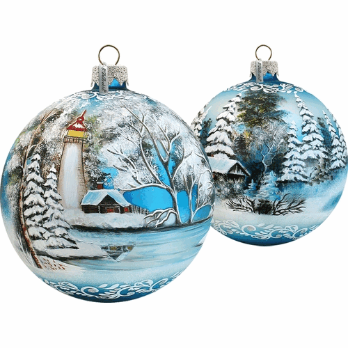 gDebrekht 73811 Holiday Splendor glass Winter Lighthouse XLg 55 in - glass Ornament