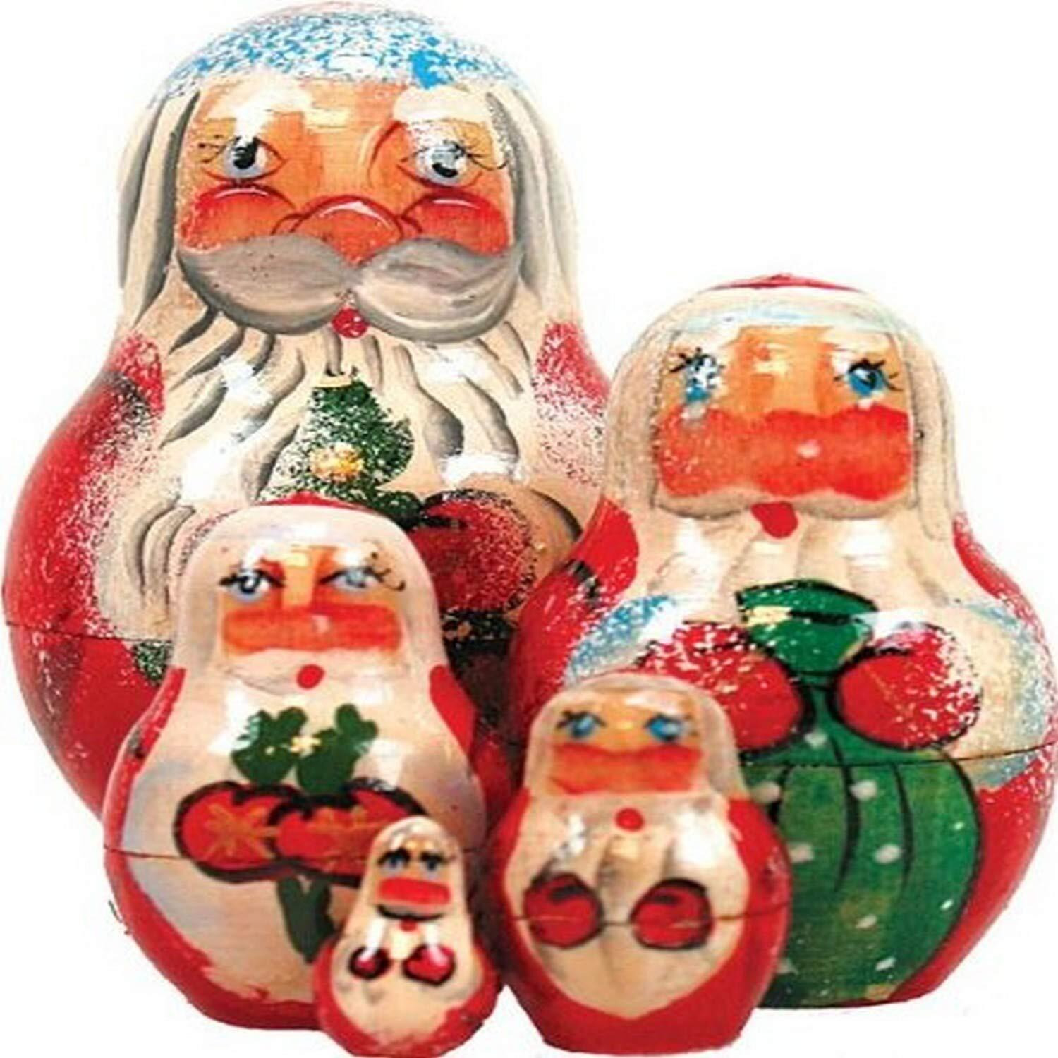 gDebrekht 110150 Russia Nested Dolls Santa 5 Nest Doll 3 in