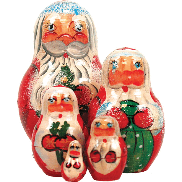 gDebrekht 110150 Russia Nested Dolls Santa 5 Nest Doll 3 in