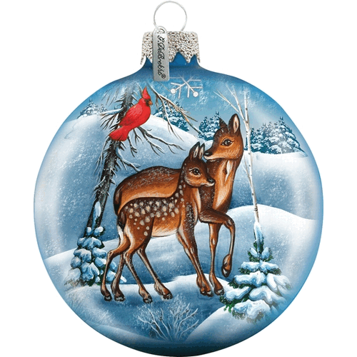 gDebrekht 73414 Holiday Splendor glass Deer crossing Ball 35 in - glass Ornament