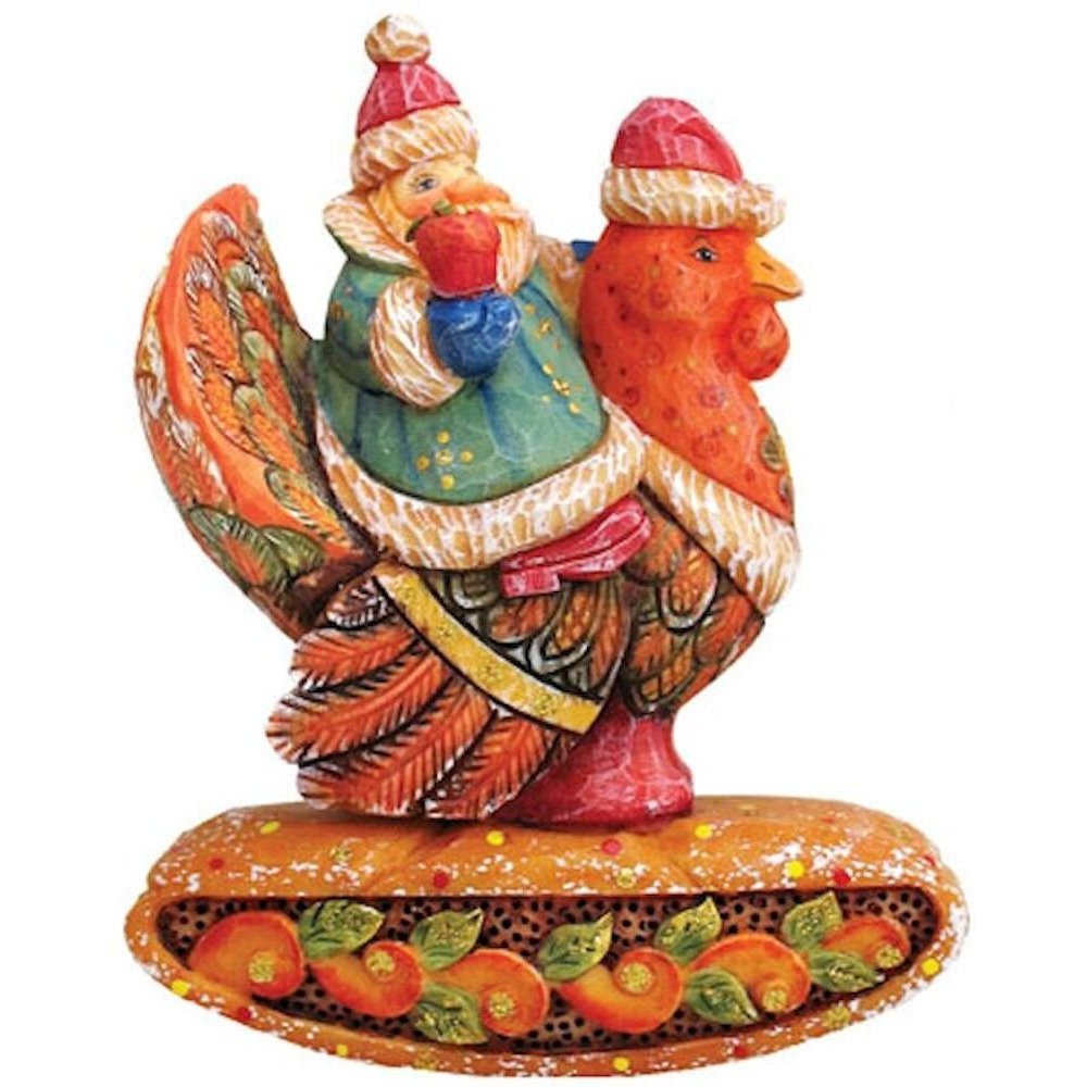 gDebrekht 63135 general Holiday Santa On Turkey Ornament 4 in