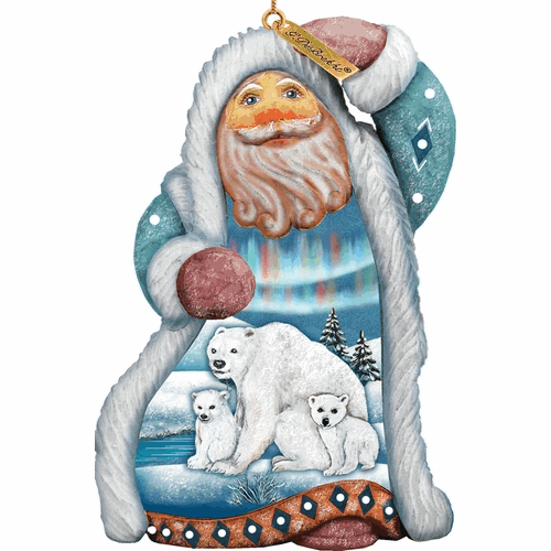 gDebrekht 661512 general Holiday Santa Polar Bears Ornament 5 in