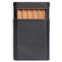 Bey-Berk International c405 Black Leather 5 cigar case with Spanish cedar Lining