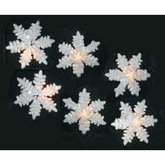 Kurt S Adler- Inc UL0894 Kurt Adler UL 10-Light White Snowflake Party Light Set