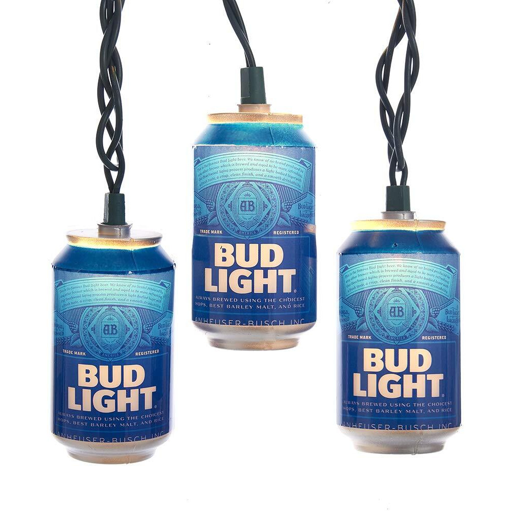 Kurt S Adler- Inc AB9132 Kurt Adler 10-Light Bud Light Beer can New Logo Light Set