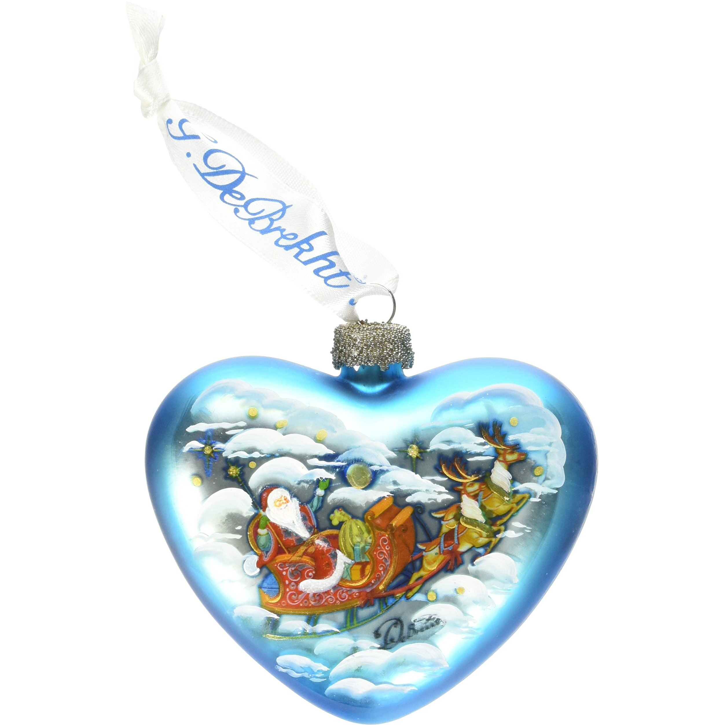 gDeBrekht 753-005 Santa on His Way Heart Ornament