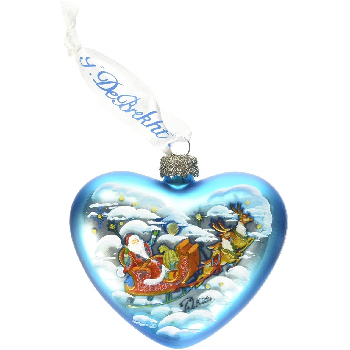 gDeBrekht 753-005 Santa on His Way Heart Ornament