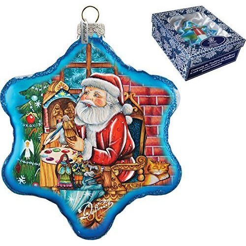 gDeBrekht 754-003 Nativity Workshop Snowflake glass Ornament