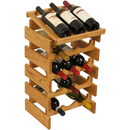Wooden Mallet WRD34LO 15 Bottle Dakota Wine Rack with Display Top