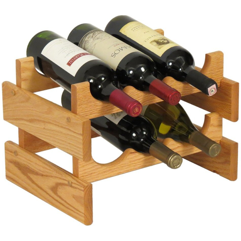 Wooden Mallet WR32LO 6 Bottle Dakota Wine Rack