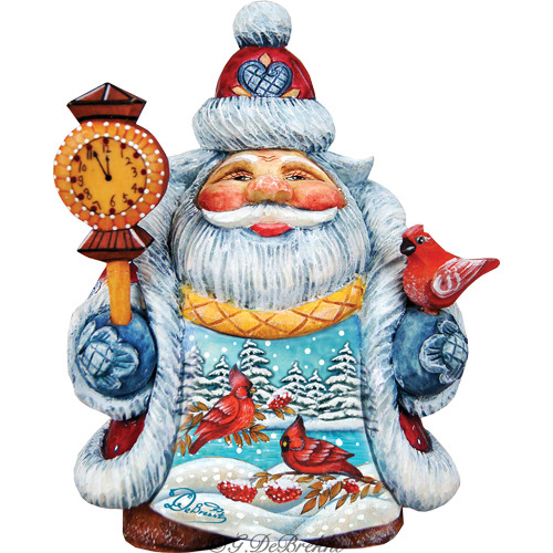 gDeBrekht 533421 Scenic Santa with cardinals Figurine