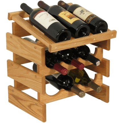 Wooden Mallet WRD32LO 9 Bottle Dakota Wine Rack with Display Top