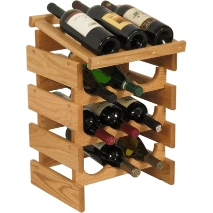 Wooden Mallet WRD33LO 12 Bottle Dakota Wine Rack with Display Top