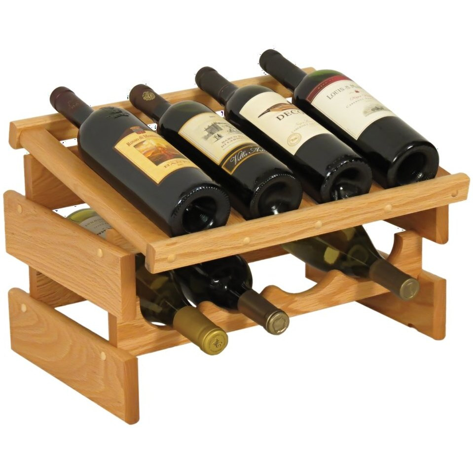 Wooden Mallet WRD41LO 8 Bottle Dakota Wine Rack with Display Top