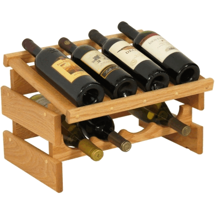 Wooden Mallet WRD41LO 8 Bottle Dakota Wine Rack with Display Top