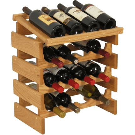 Wooden Mallet WRD43LO 16 Bottle Dakota Wine Rack with Display Top