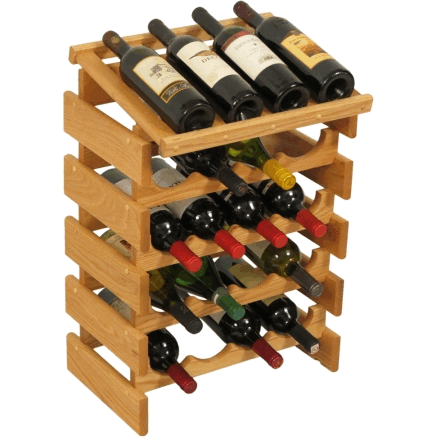 Wooden Mallet WRD44LO 20 Bottle Dakota Wine Rack with Display Top