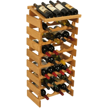 Wooden Mallet WRD47LO 32 Bottle Dakota Wine Rack with Display Top