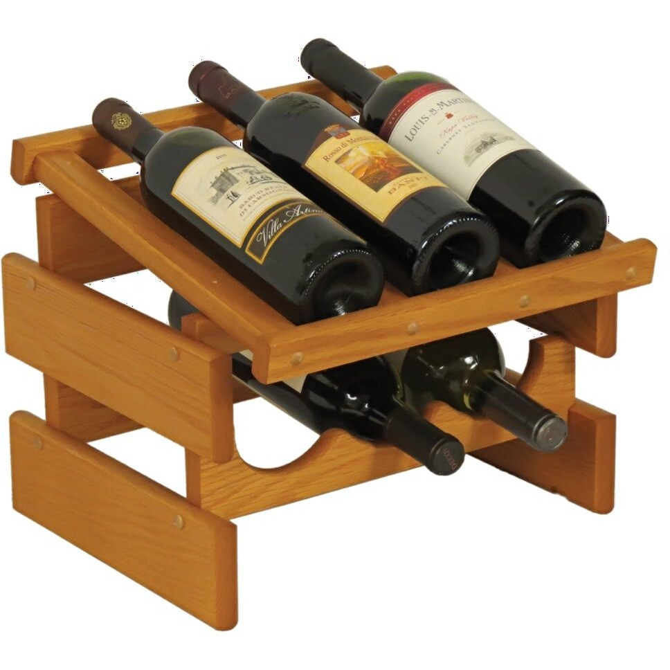 Wooden Mallet WRD31MO 6 Bottle Dakota Wine Rack with Display Top