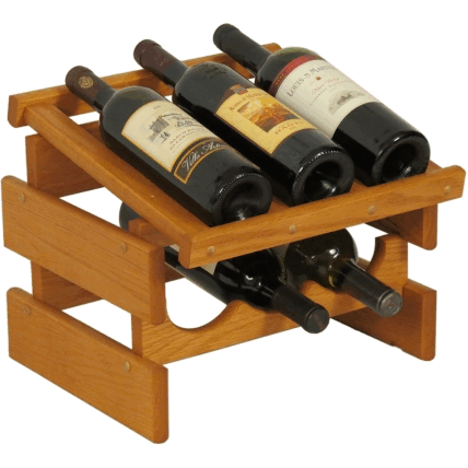 Wooden Mallet WRD31MO 6 Bottle Dakota Wine Rack with Display Top