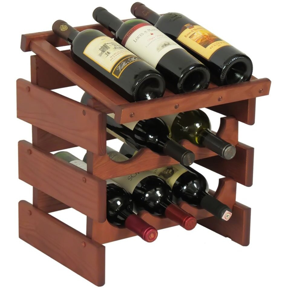 Wooden Mallet WRD32MH 9 Bottle Dakota Wine Rack with Display Top