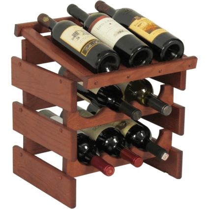 Wooden Mallet WRD32MH 9 Bottle Dakota Wine Rack with Display Top