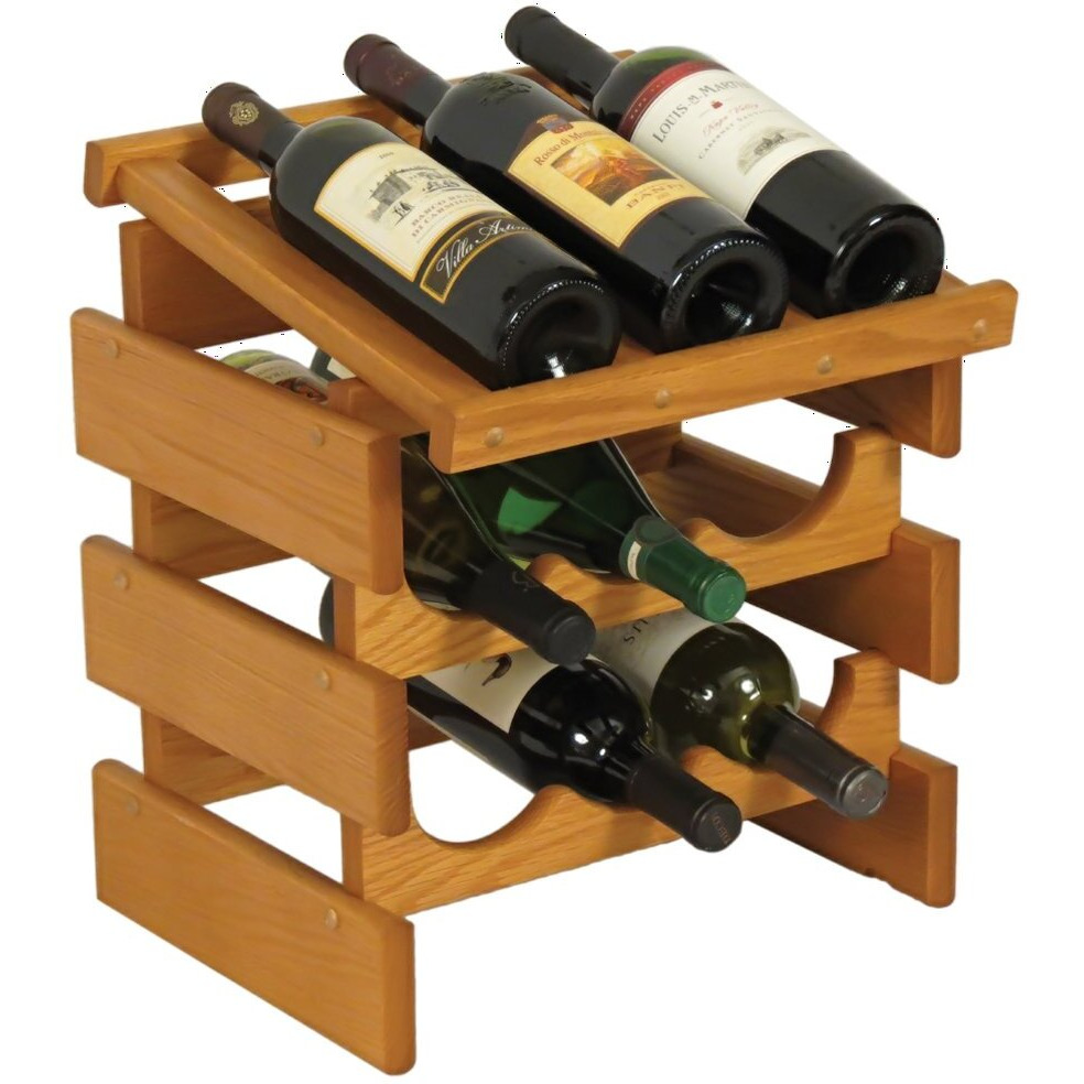 Wooden Mallet WRD32MO 9 Bottle Dakota Wine Rack with Display Top