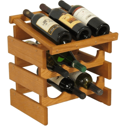Wooden Mallet WRD32MO 9 Bottle Dakota Wine Rack with Display Top
