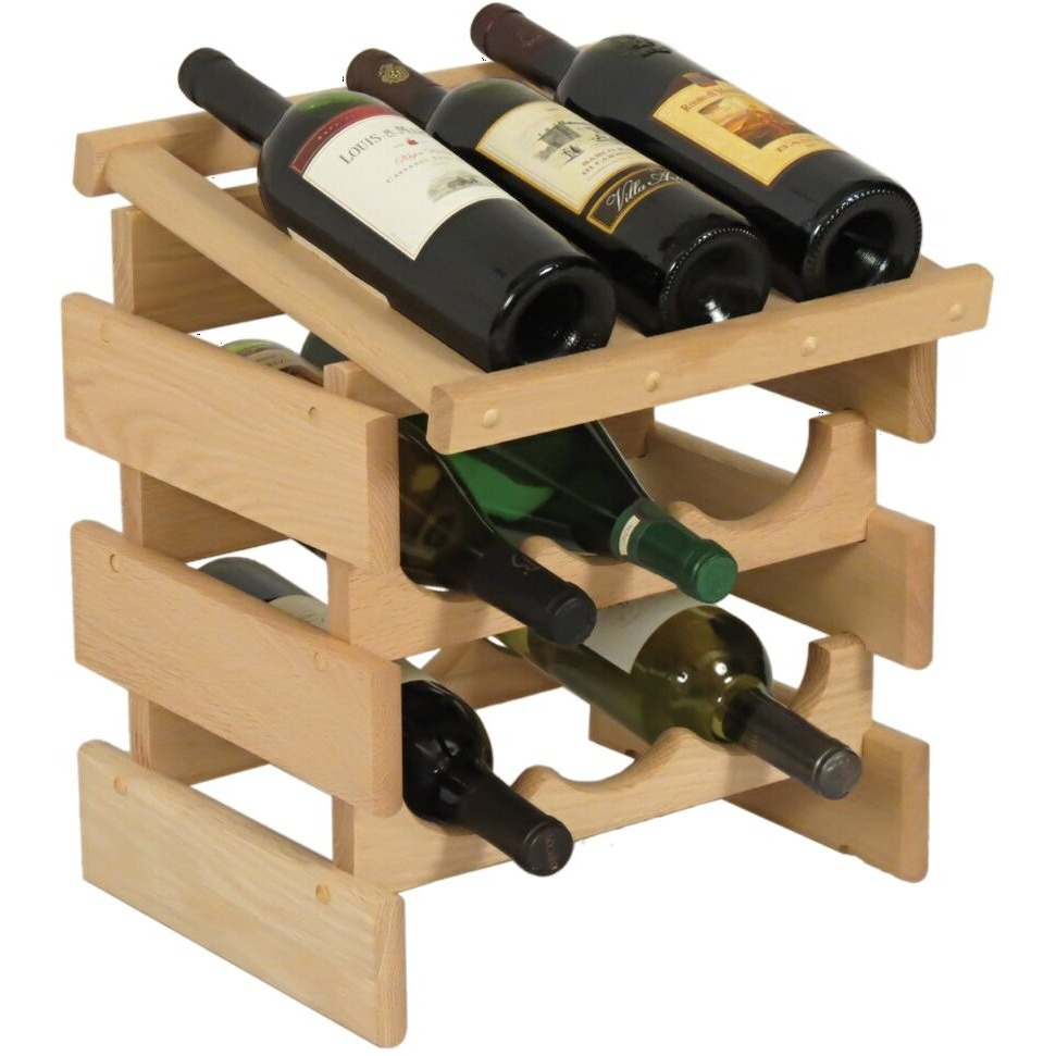 Wooden Mallet WRD32UN 9 Bottle Dakota Wine Rack with Display Top