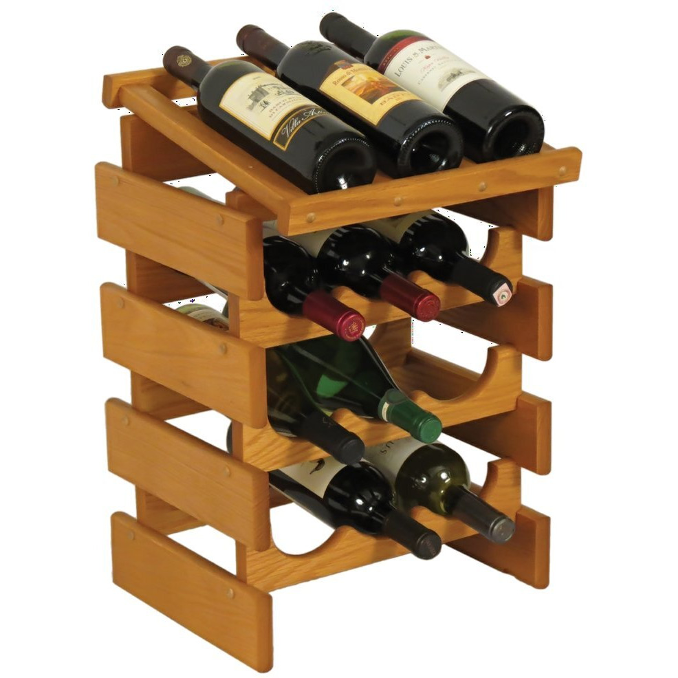 Wooden Mallet WRD33MO 12 Bottle Dakota Wine Rack with Display Top