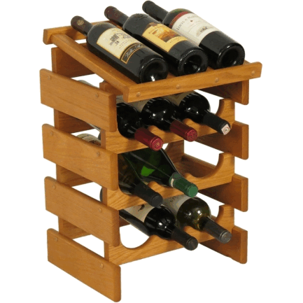 Wooden Mallet WRD33MO 12 Bottle Dakota Wine Rack with Display Top