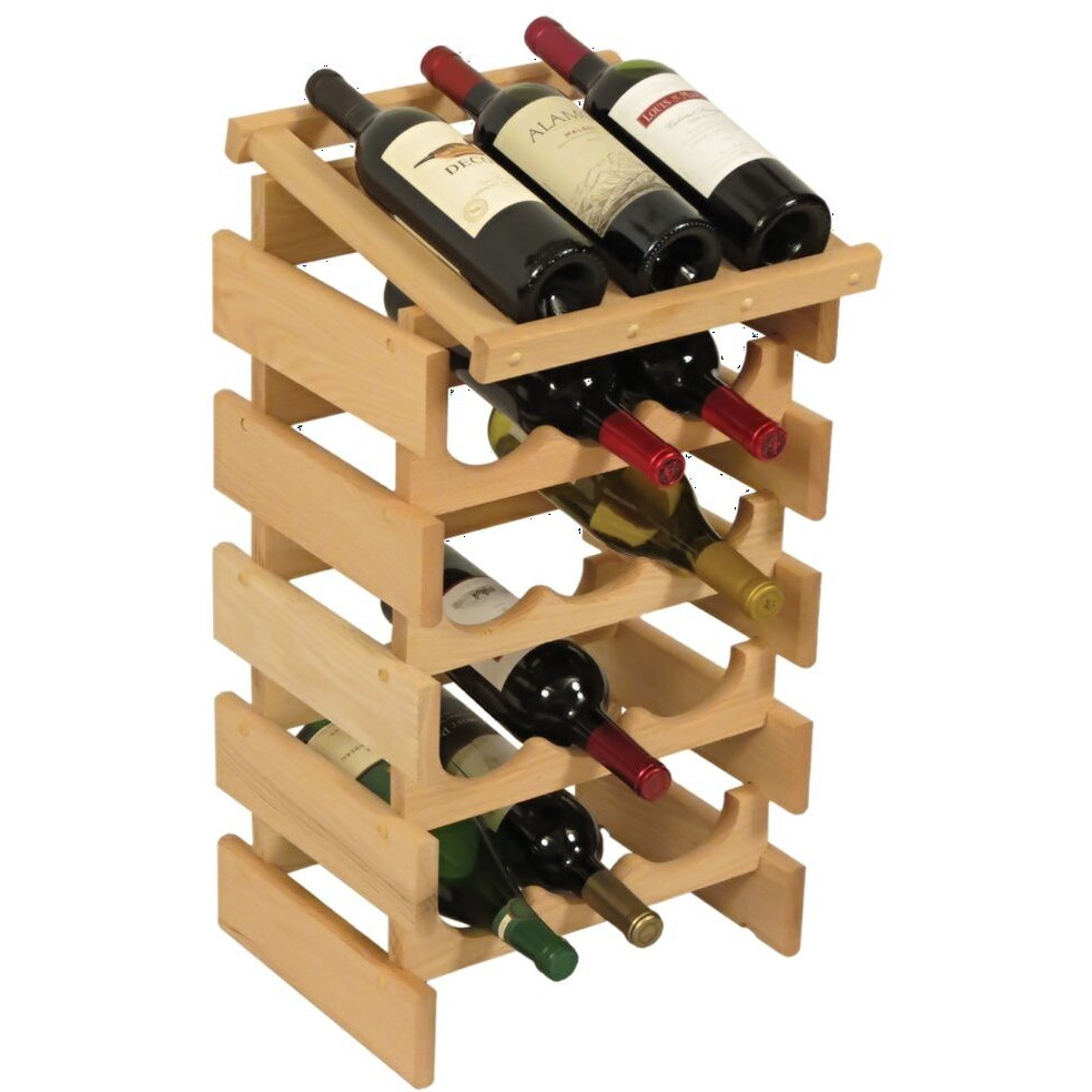 Wooden Mallet WRD34UN 15 Bottle Dakota Wine Rack with Display Top
