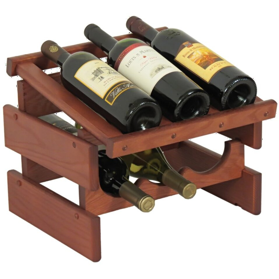 Wooden Mallet WRD31MH 6 Bottle Dakota Wine Rack with Display Top