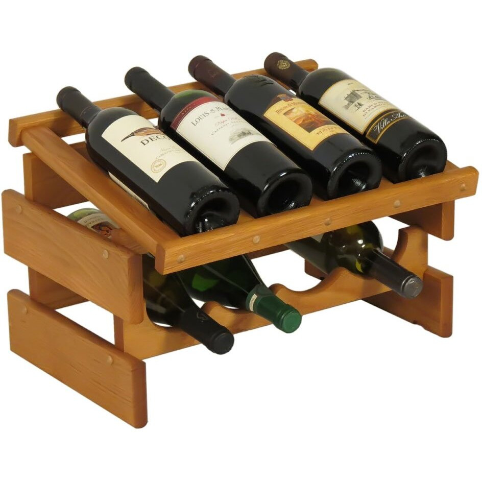 Wooden Mallet WRD41MO 8 Bottle Dakota Wine Rack with Display Top