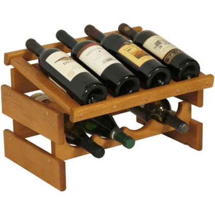 Wooden Mallet WRD41MO 8 Bottle Dakota Wine Rack with Display Top