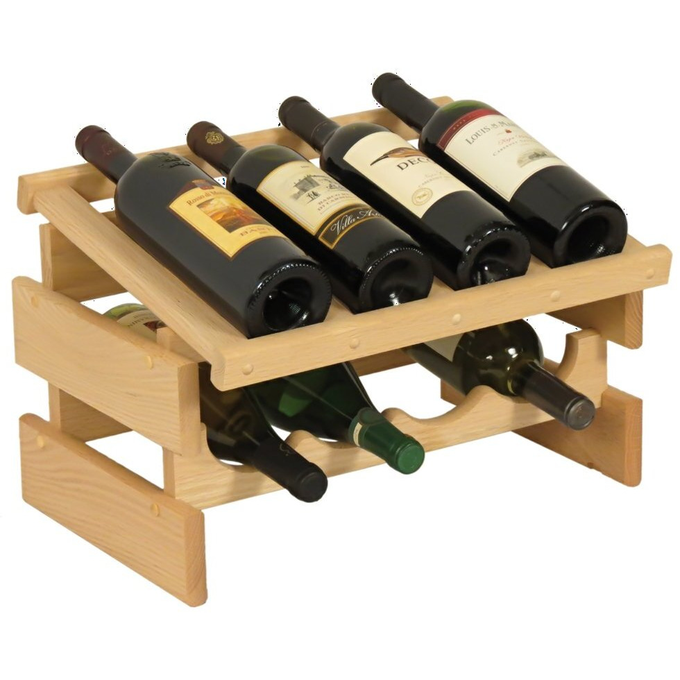 Wooden Mallet WRD41UN 8 Bottle Dakota Wine Rack with Display Top