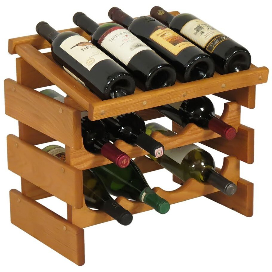 Wooden Mallet WRD42MO 12 Bottle Dakota Wine Rack with Display Top