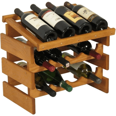 Wooden Mallet WRD42MO 12 Bottle Dakota Wine Rack with Display Top