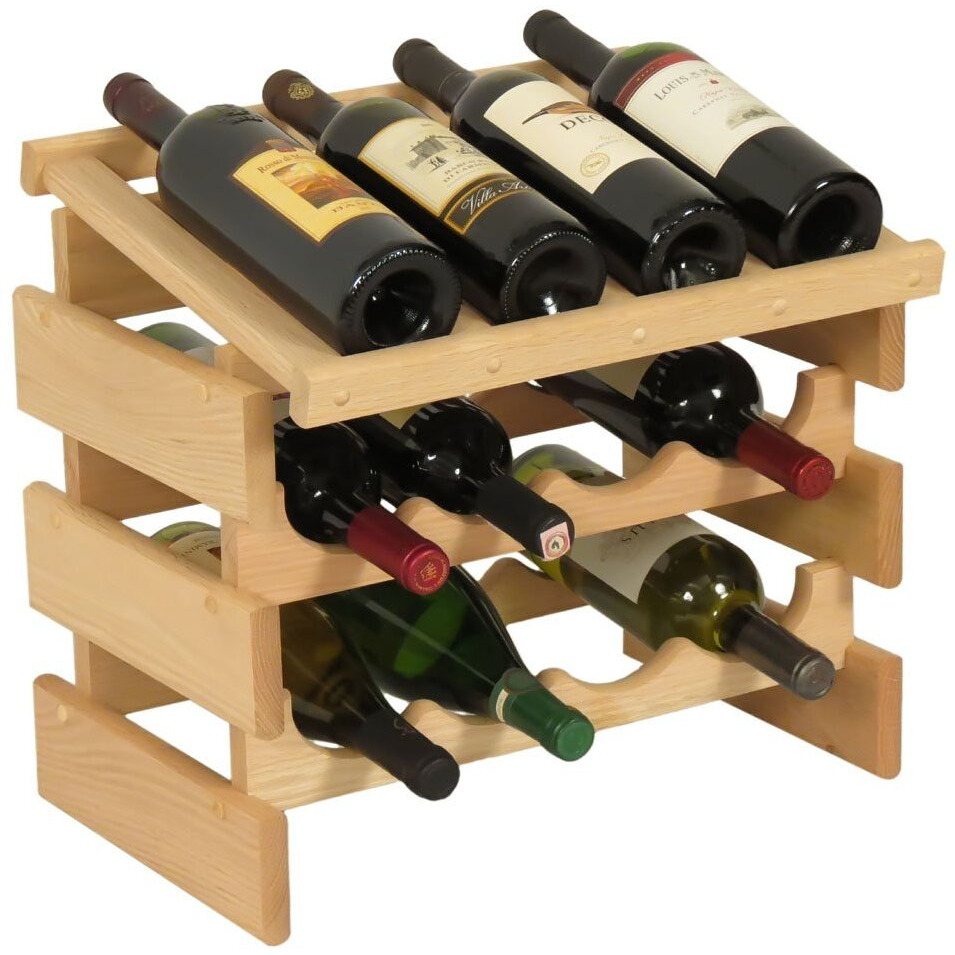 Wooden Mallet WRD42UN 12 Bottle Dakota Wine Rack with Display Top