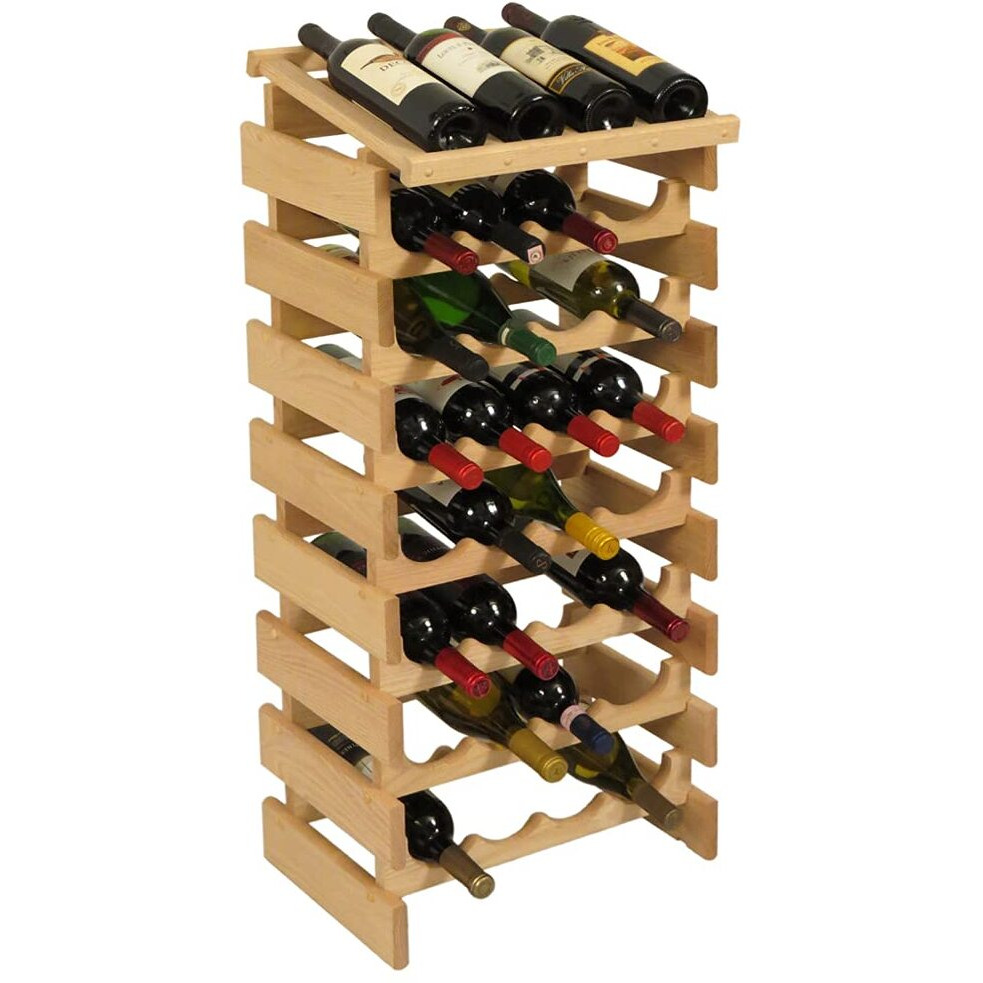 Wooden Mallet WRD47UN 32 Bottle Dakota Wine Rack with Display Top