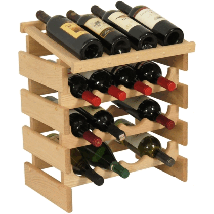 Wooden Mallet WRD43UN 16 Bottle Dakota Wine Rack with Display Top