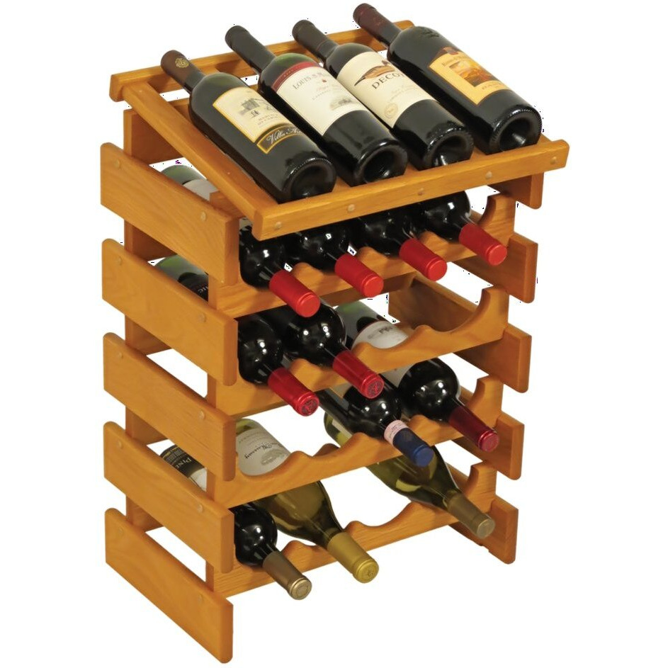 Wooden Mallet WRD44MO 20 Bottle Dakota Wine Rack with Display Top