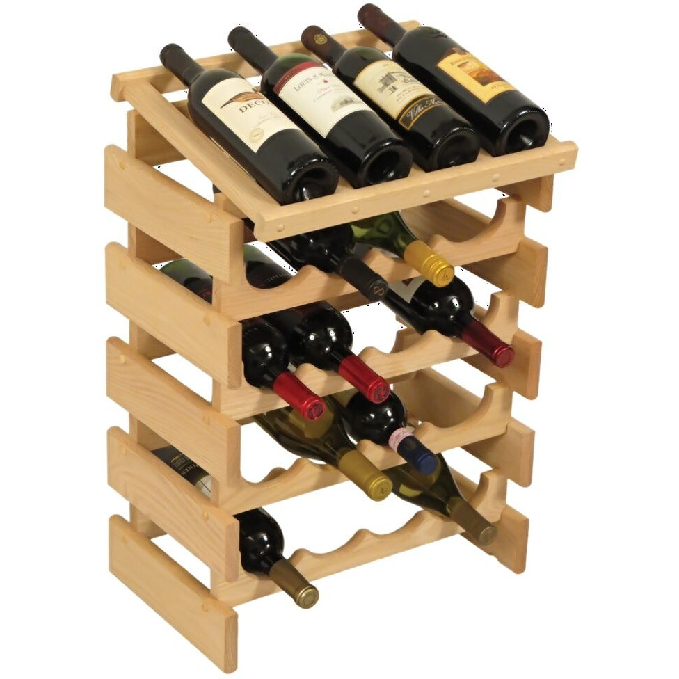 Wooden Mallet WRD44UN 20 Bottle Dakota Wine Rack with Display Top