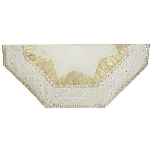 Kurt S Adler IN1354 52 in Ivory Treeskirt with Quilted Border
