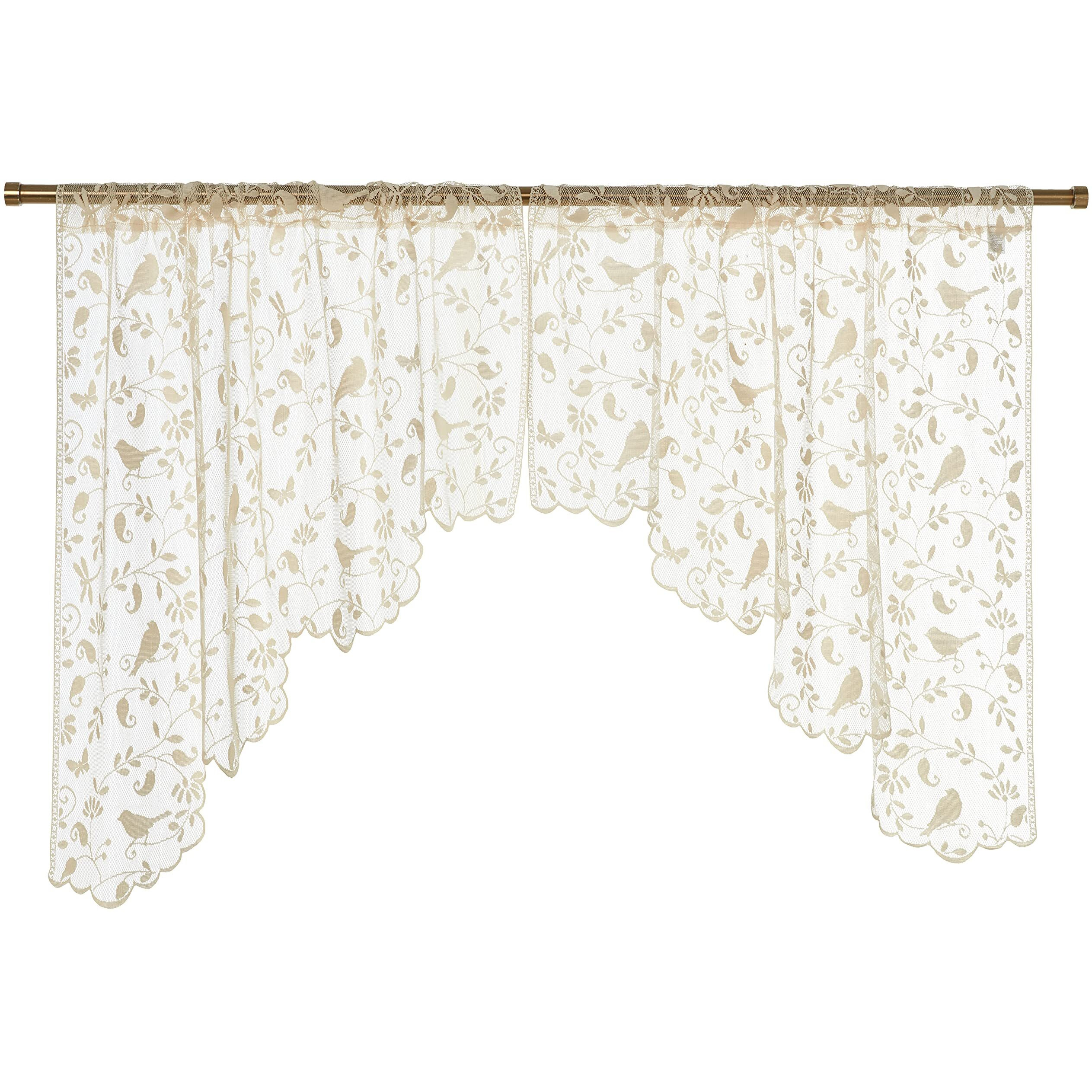 Heritage Lace 6305cS-36PR 72 x 36 in Bristol garden Swag Pair  cafe