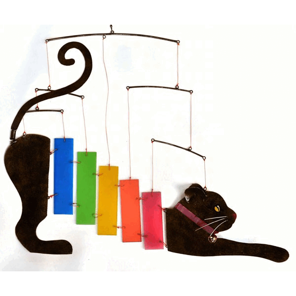 gift Essentials gEBLUEg482 Rainbow Kittie Metal & glass Mobile