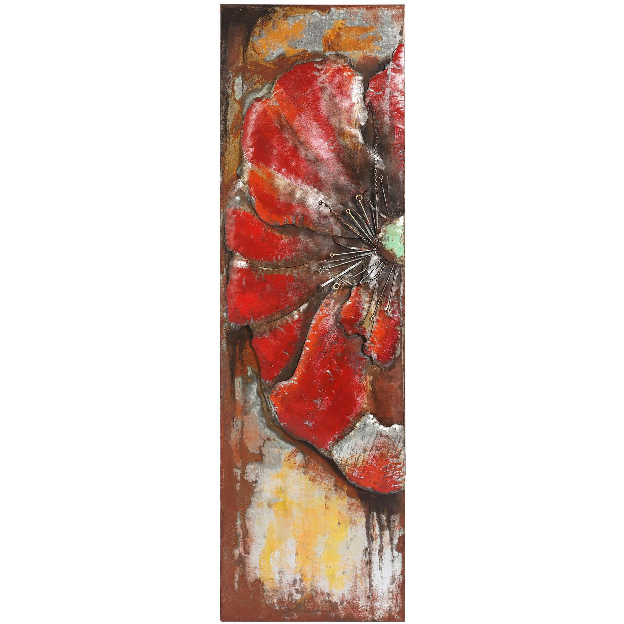 Empire Art Primo Mixed Media Sculpture - Red Poppy Detail