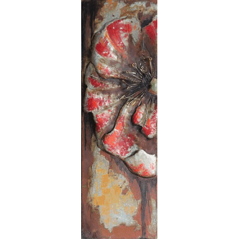 Empire Art Primo Mixed Media Sculpture - Red Poppy Detail