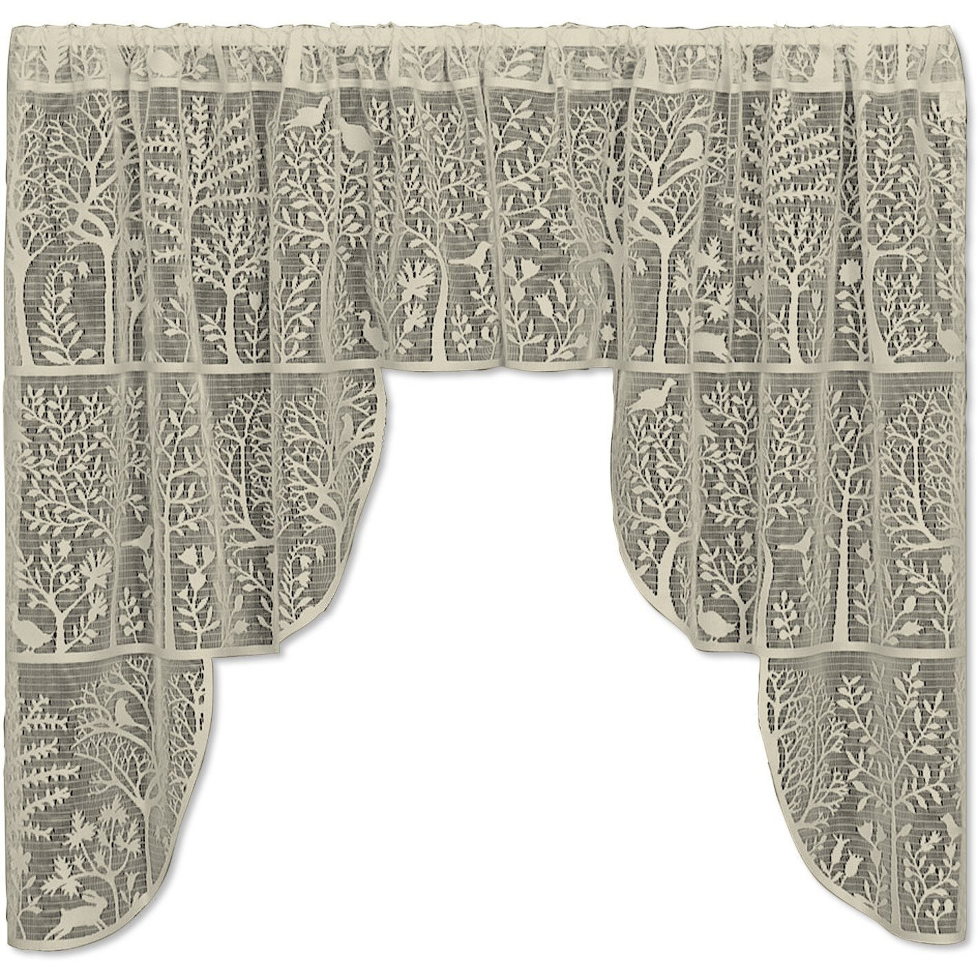 Heritage Lace 6315cS-39PR 72 x 39 in Rabbit Hollow Swag Pair  Ecru