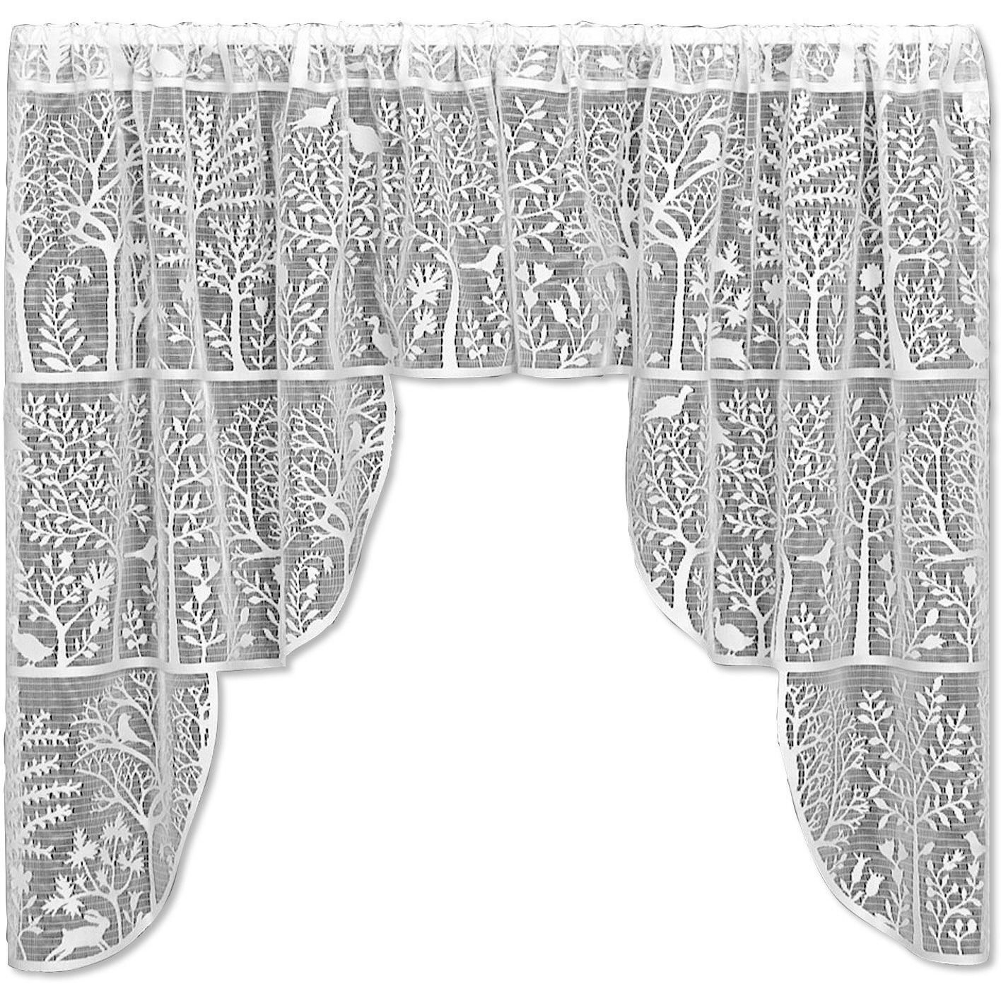 Heritage Lace 6315WS-39PR 72 x 39 in Rabbit Hollow Swag Pair  White